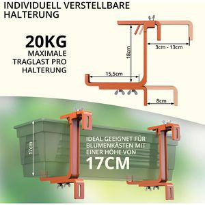 Produktbild für Blumenkastenhalterung Plastard FE-00510, terrakotta
