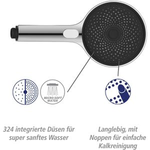 Produktbild für Duschsystem Wenko Softwater, verchromt / schwarz