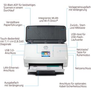 Produktbild für Scanner HP ScanJet Pro N4000 snw1, bis A4