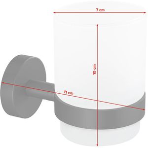 Produktbild für Zahnputzbecher Tesa Moon Black, 40566, aus satiniertem Glas