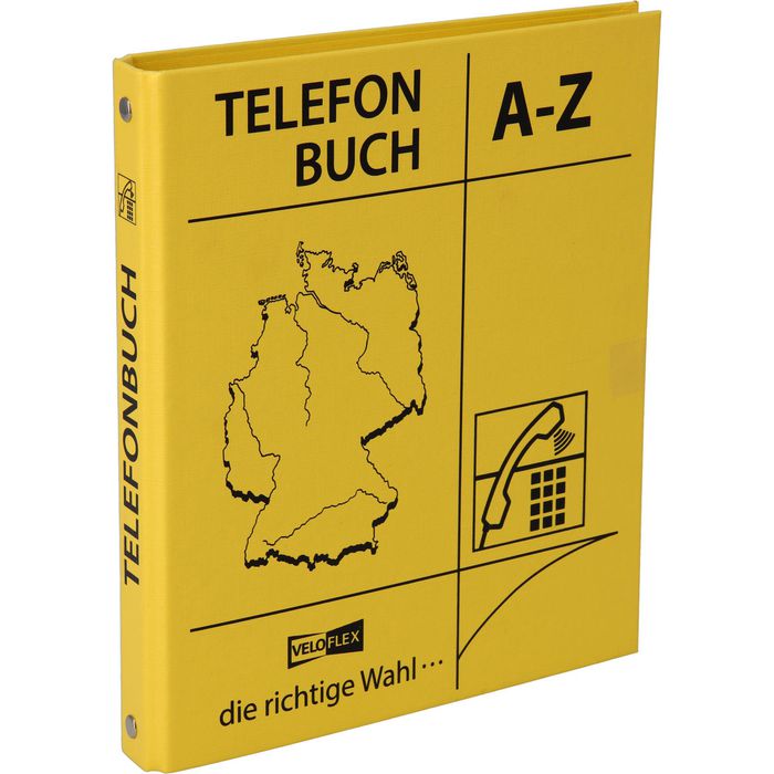 Veloflex Telefonbuch 5158000, A5, 4-Ringmechanik, Register A-Z, gelb ...