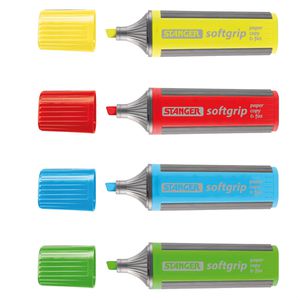 Textmarker Stanger softgrip, 4 Stück