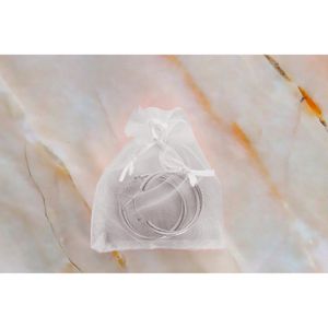 Produktbild für Geschenktüte Rayher 8700002, Organza-Säckchen weiß
