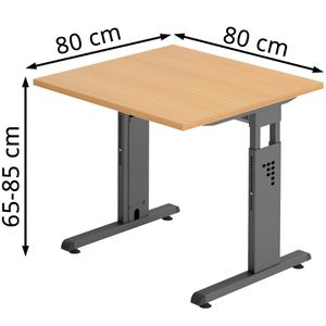 Produktbild für Schreibtisch Hammerbacher O-Serie, buche / graphit