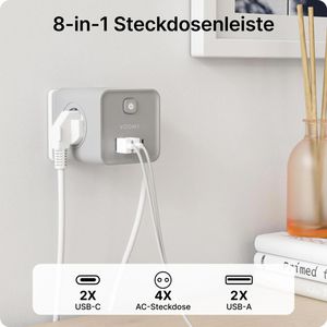 Produktbild für Steckdosenwürfel Voomy Split X7, mit Schalter, grau