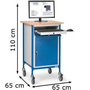 Produktbild für Computerschrank Fetra 5839, lichtgrau / blau