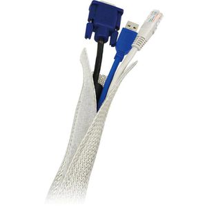 InLine® Kabelschlauch, Gewebeschlauch mit Klettverschluss, 1m x 40mm weiß, Kabelkanal, Installation / Reinigung, Produkte