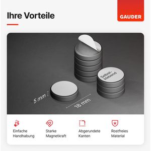 Produktbild für Magnete Gauder Ferrit, schwarz