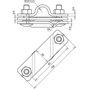 Produktbild für Erdungsklemme DEHN 625015, aus Stahl