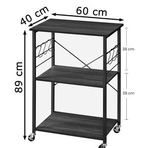 Produktbild für Küchenwagen Vasagle KKS060B42, schwarz
