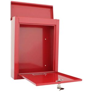 Produktbild für Briefkasten Rottner T04504, Brighton, rot, aus Stahl