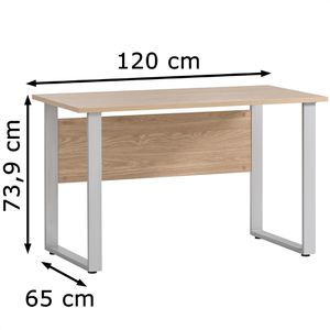 Produktbild für Schreibtisch Möbelpartner Antero, eiche / silber