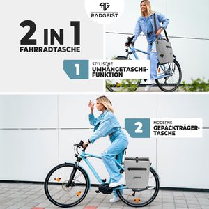 Produktbild für Gepäckträgertasche Radgeist PRF-20-76, grau, 20 Liter