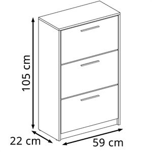 Produktbild für Schuhschrank Vicco Gizmo, sonoma eiche / weiß