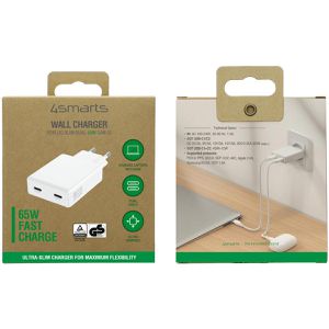 Produktbild für USB-Ladegerät 4smarts PDPlug Slim Dual GaN 2C, 65 Watt