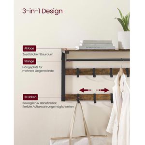 Produktbild für Wandgarderobe Vasagle LCR201B01, Metall / Holz