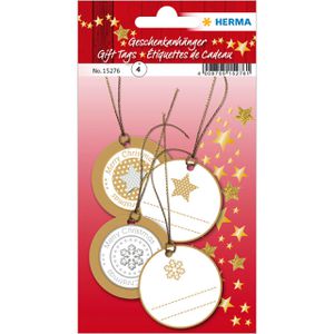 Hängeetiketten Herma Magic 15276, Sterne/Scheeflocken, Ø 50 mm