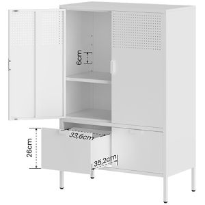 Produktbild für Highboard FlexiSpot CB10B-Hybrid, weiß aus Metall