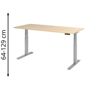 Schreibtisch Hammerbacher XDKB 19, eiche / silber