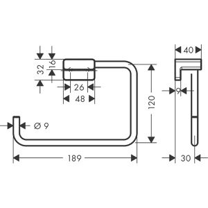 Produktbild für Handtuchhalter hansgrohe AddStoris 41754000 silber