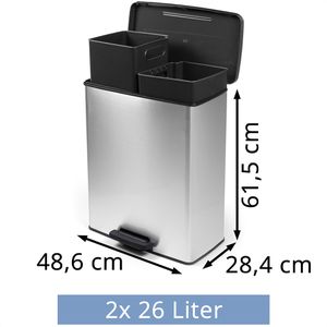 Produktbild für Mülleimer Curver Deco Bin Slim Duo, silber