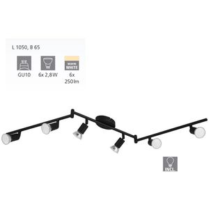 Produktbild für Deckenstrahler Eglo Buzz, schwarz mit LED