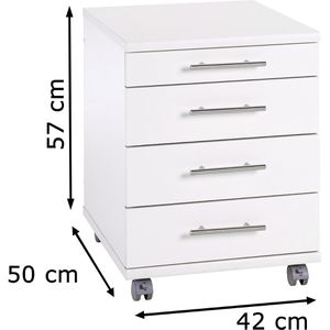 Produktbild für Rollcontainer Möbelpartner 0527, aus Holz, weiß