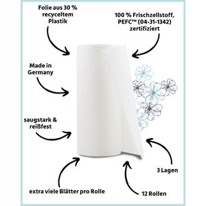 Produktbild für Küchenrolle Glücksblatt Reinweiss, XXL-Pack, 3-lagig