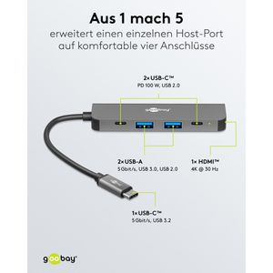 Produktbild für Dockingstation Goobay Slim 5-Port 78967