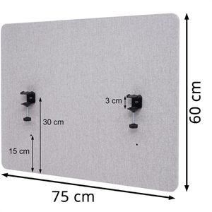 Produktbild für Tischtrennwand Mendler HWC-G75, dunkelgrau