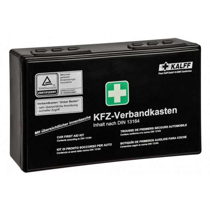 Kalff Verbandskasten medium DIN 13164, Auto, schwarz – Böttcher AG