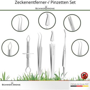 Produktbild für Zeckenzange Schwertkrone Zecken-Set 4-teilig