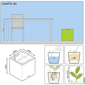 Produktbild für Übertopf Lechuza CANTO Premium 40 low, anthrazit, 40x40x40 cm