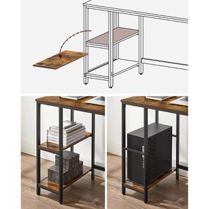 Produktbild für Schreibtisch Vasagle LWD046B01, braun / schwarz