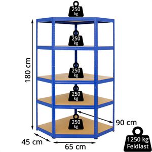 Produktbild für Schwerlastregal PROREGAL Slim Elephant, 5 Holzböden