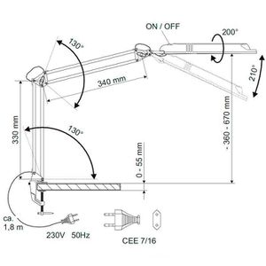 Produktbild für Schreibtischlampe Maul Maulatlantic, weiß, LED