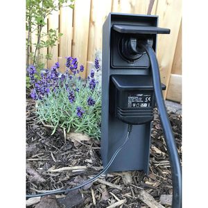 Produktbild für Gartensteckdose Bold Abano, anthrazit, anschraubbar