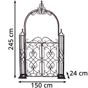 Produktbild für Rosenbogen Garden-Pleasure TOWADA, schwarz, mit Tür