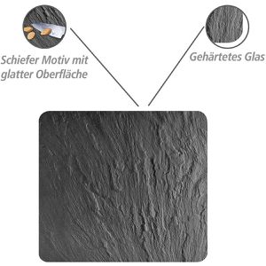 Produktbild für Herdabdeckplatte Wenko Schieferoptik, aus Sicherheitsglas