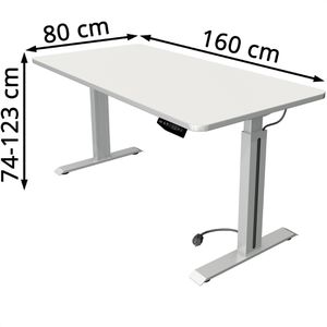 Produktbild für Schreibtisch Kerkmann Move 1 Style, weiß / silber