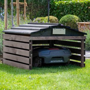 Produktbild für Mähroboter-Garage dobar 56191e, grau / schwarz, aus Holz