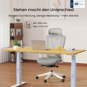 Produktbild für Schreibtischgestell FlexiSpot E7W 2026, weiß, 4 Memoryspeicher