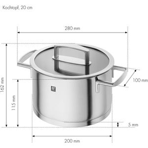 Produktbild für Topfset Zwilling Vitality 66460-000, Edelstahl