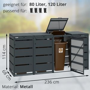 Produktbild für Mülltonnenbox MBOX24 Classic, Metall