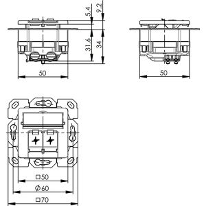 Produktbild für Netzwerkdose Telegärtner AMJ45 8/8 UP/50 Unterputz