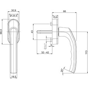Produktbild für Fenstergriff Hoppe-AG Stuttgart 11939710 Secustik