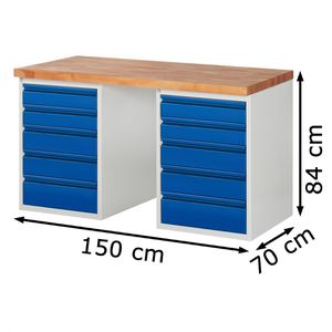 Produktbild für Werkbank Rau Basic 7513-3, blau