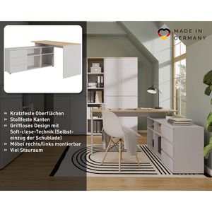 Produktbild für Schreibtisch Germania Lissabon 4187, eiche / kaschmir
