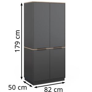 Produktbild für Kleiderschrank Vicco Betti, anthrazit / eiche