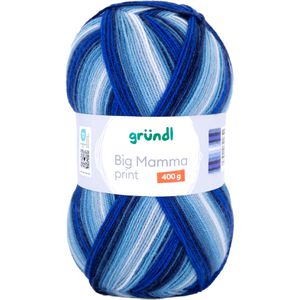 Produktbild für Häkelgarn Gründl Big Mamma print, royalblau/jeans/weiß